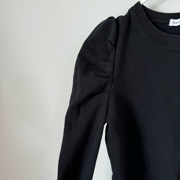 Rebecca Minkoff Black Janine Sweatshirt Size XS Crew Neck Ruffle Feminine Fall - Picture 7 of 16